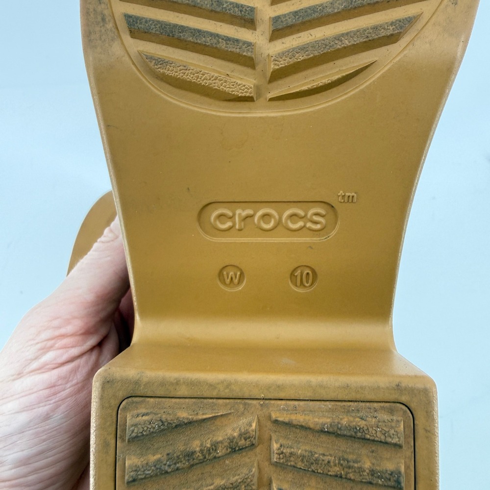 Crocs Brooklyn Woven Slide Block Heels Sandals Black Women 10 Chunky Comfy Y2K - Picture 9 of 9